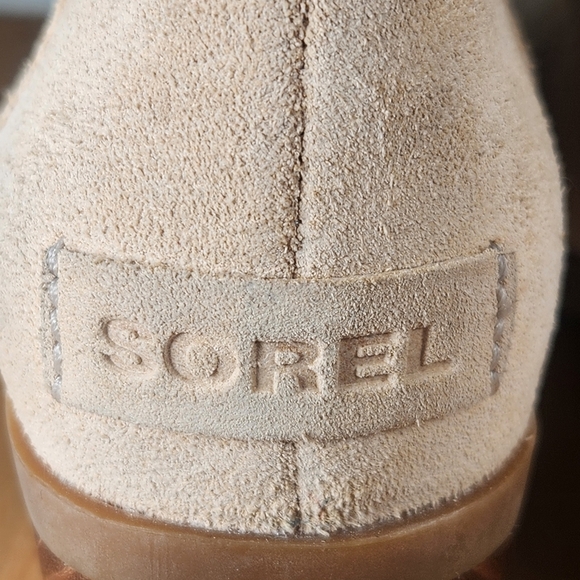 SOREL Women's Cate Lace Up Bootie Size 6.5 Beige Suede Combat Leather Shoes - Picture 5 of 11